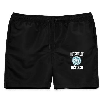 Ofishally Zurückgezogenes lustiges Angeln Ruhestandsgeschenk - Männer Badeshorts - Schwarz - Vorne - AI Model Male 178 light (178cm)