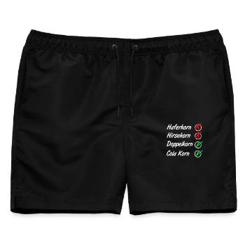 Doppelkorn , Cola Korn , Party - Männer Badeshorts - Schwarz - Vorne - AI Model Male 178 light (178cm)