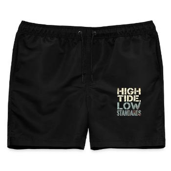 Seefahrer Design  - Männer Badeshorts - Schwarz - Vorne - AI Model Male 178 light (178cm)