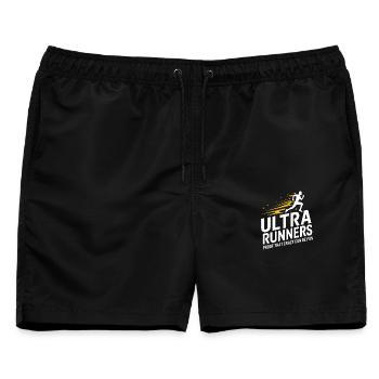 Ultraläufer beweisen, dass Verrücktheit Spaß machen kann - Männer Badeshorts - Schwarz - Vorne - AI Model Male 178 light (178cm)