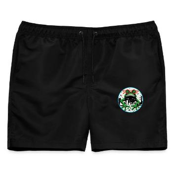 Frosch Apokalypse - Männer Badeshorts - Schwarz - Vorne - AI Model Male 178 light (178cm)