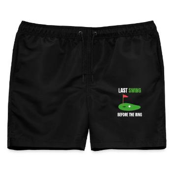 Letzter Schwung-Golf-Bräutigam - Männer Badeshorts - Schwarz - Vorne - AI Model Male 178 light (178cm)