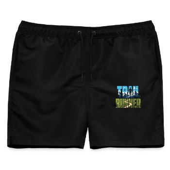 Trailrunner - Männer Badeshorts - Schwarz - Vorne - AI Model Male 178 light (178cm)