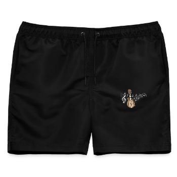 Mandoline Noten Bluegrass Country Musik - Männer Badeshorts - Schwarz - Vorne - AI Model Male 178 light (178cm)