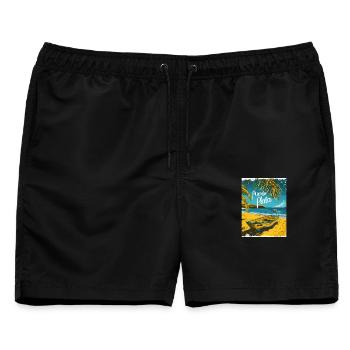 Puerto Plata Strandlandschaft Tropische Idylle - Männer Badeshorts - Schwarz - Vorne - AI Model Male 178 light (178cm)