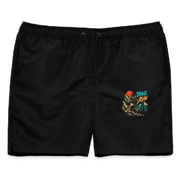 Trailrun - Männer Badeshorts - Schwarz - Vorne - AI Model Male 178 light (178cm)