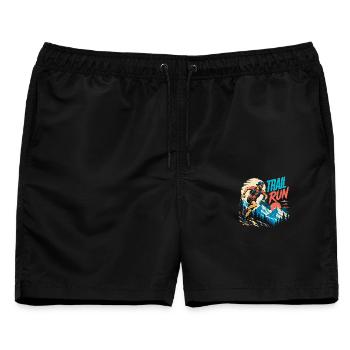 Trailrun - Männer Badeshorts - Schwarz - Vorne - AI Model Male 178 light (178cm)