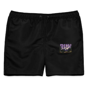 Trailrunning - Männer Badeshorts - Schwarz - Vorne - AI Model Male 178 light (178cm)