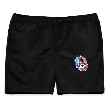 Frankreich Eiffelturm Fußball Fan Paris - Männer Badeshorts - Schwarz - Vorne - AI Model Male 178 light (178cm)