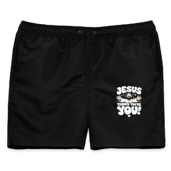 Jesus Thinks Youre Amazing - Männer Badeshorts - Schwarz - Vorne - AI Model Male 178 light (178cm)
