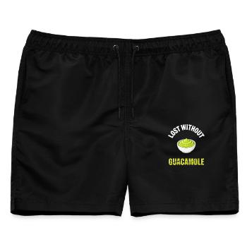 Guacamole Avocado Guac Dip Geschenke - Männer Badeshorts - Schwarz - Vorne - AI Model Male 178 light (178cm)