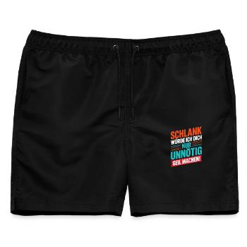 Schlank Würde Ich Dich Nur Unnötig Geil Machen - Männer Badeshorts - Schwarz - Vorne - AI Model Male 178 light (178cm)