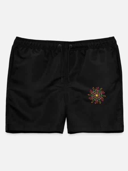 Neon Dance - Männer Badeshorts - Schwarz