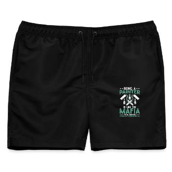 House Painter Hilarious Designs Unique Gifts - Männer Badeshorts - Schwarz - Vorne - AI Model Male 178 light (178cm)