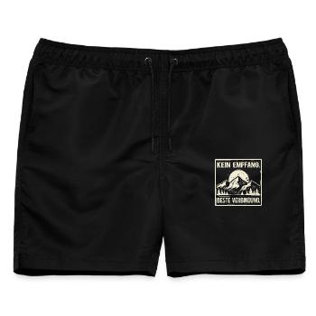 Berge Kein Empfang Beste Verbindung - Männer Badeshorts - Schwarz - Vorne - AI Model Male 178 light (178cm)