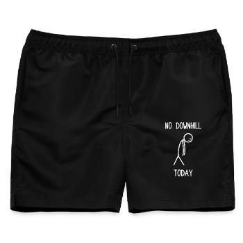 No downhill today Fahrrad Mountainbike MTB - Männer Badeshorts - Schwarz - Vorne - AI Model Male 178 light (178cm)
