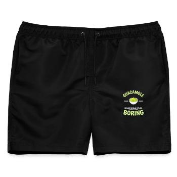 Guacamole Guac Dip Geschenk - Männer Badeshorts - Schwarz - Vorne - AI Model Male 178 light (178cm)