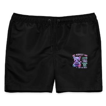 Pastel Goth Soft Goth Gaming Gamer - Männer Badeshorts - Schwarz - Vorne - AI Model Male 178 light (178cm)