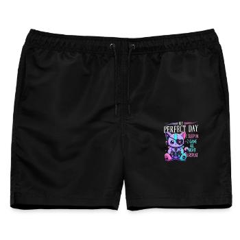 Pastel Goth Soft Goth Gaming Gamer - Männer Badeshorts - Schwarz - Vorne - AI Model Male 178 light (178cm)
