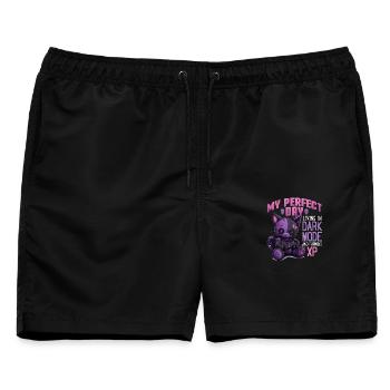 Pastel Goth Soft Goth Gaming Gamer - Männer Badeshorts - Schwarz - Vorne - AI Model Male 178 light (178cm)
