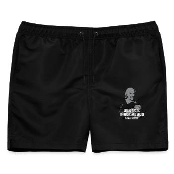 Thomas Hobbes - Männer Badeshorts - Schwarz - Vorne - AI Model Male 178 light (178cm)