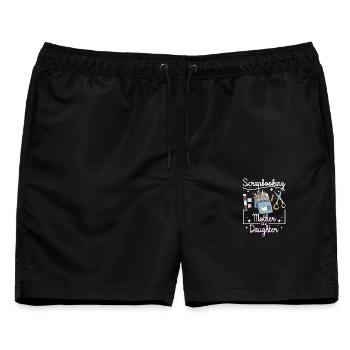Scrapbooking Mutter Tochter - Männer Badeshorts - Schwarz - Vorne - AI Model Male 178 light (178cm)