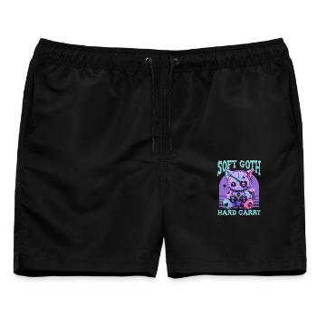 Pastel Goth Soft Goth Gaming Gamer - Männer Badeshorts - Schwarz - Vorne - AI Model Male 178 light (178cm)