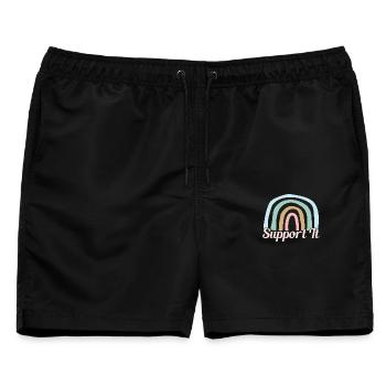 Social Worker Quote Support It Social Work - Männer Badeshorts - Schwarz - Vorne - AI Model Male 178 light (178cm)