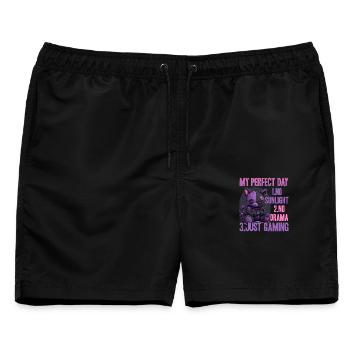 Pastel Goth Soft Goth Gaming Gamer - Männer Badeshorts - Schwarz - Vorne - AI Model Male 178 light (178cm)