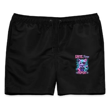 Pastel Goth Soft Goth Gaming Gamer - Männer Badeshorts - Schwarz - Vorne - AI Model Male 178 light (178cm)