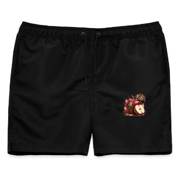 Leopard Glam Apfel - Männer Badeshorts - Schwarz - Vorne - AI Model Male 178 light (178cm)