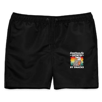 Ich Benötige Snacks, Lustiger Tierhumor - Männer Badeshorts - Schwarz - Vorne - AI Model Male 178 light (178cm)