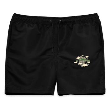 Schwimmende Inseln - Männer Badeshorts - Schwarz - Vorne - AI Model Male 178 light (178cm)