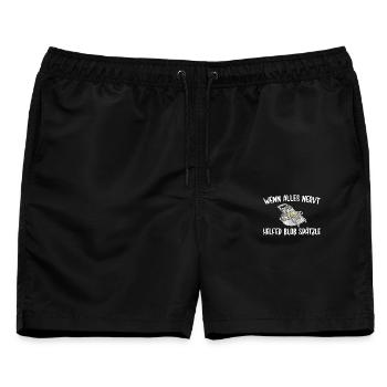 Schwäbisch Wenn alles nervt helfen nur Spätzle - Männer Badeshorts - Schwarz - Vorne - AI Model Male 178 light (178cm)