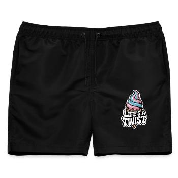  Lifes A Twist Softeis Waffel Rosa Blau Sommer - Männer Badeshorts - Schwarz - Vorne - AI Model Male 178 light (178cm)