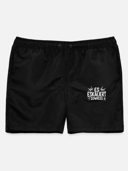 Es eskaliert sowieso - Männer Badeshorts - Schwarz