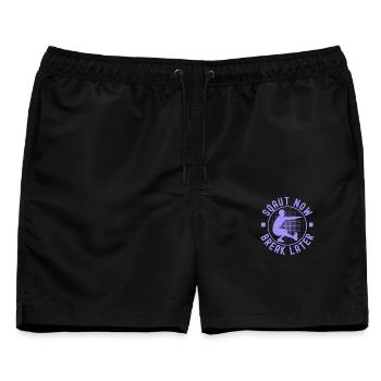Fitness Fanatics Squat Now Break Later - Männer Badeshorts - Schwarz - Vorne - AI Model Male 178 light (178cm)