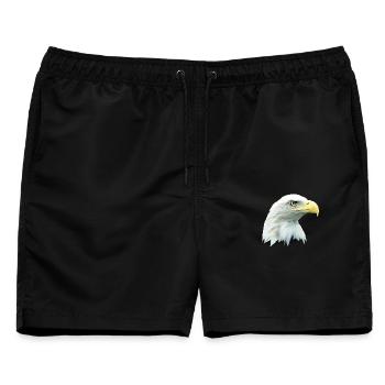 Adlerkopf, Weißkopfseeadler, Adler, Greifvogel aus - Männer Badeshorts - Schwarz - Vorne - AI Model Male 178 light (178cm)