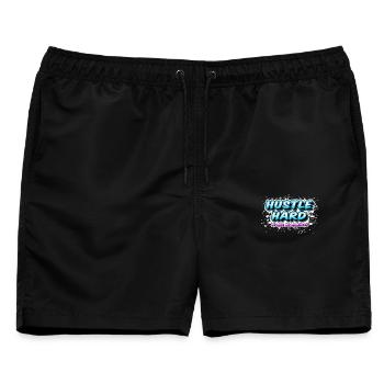 Hustle Hard - It Will Be Worth It - Männer Badeshorts - Schwarz - Vorne - AI Model Male 178 light (178cm)