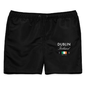 Dublin Irland Koordinaten Reise Souvenir - Männer Badeshorts - Schwarz - Vorne - AI Model Male 178 light (178cm)