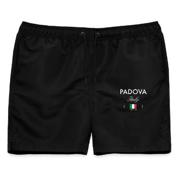 Padua Italien Koordinaten Reise Souvenir - Männer Badeshorts - Schwarz - Vorne - AI Model Male 178 light (178cm)