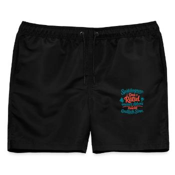 Spätdiagnose Das Rätsel Meines Lebens Sinn - Männer Badeshorts - Schwarz - Vorne - AI Model Male 178 light (178cm)
