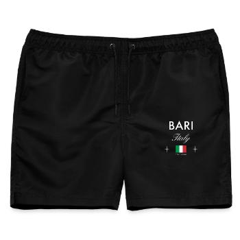 Bari Italien Koordinaten Reise Souvenir - Männer Badeshorts - Schwarz - Vorne - AI Model Male 178 light (178cm)