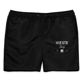 Vieste Italien Koordinaten Reise Souvenir - Männer Badeshorts - Schwarz - Vorne - AI Model Male 178 light (178cm)
