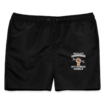 Handwerker Mechaniker Handwerk Heimwerker - Männer Badeshorts - Schwarz - Vorne - AI Model Male 178 light (178cm)