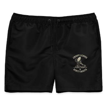 Knusprige Blätter und schmutzige Stiefel - Männer Badeshorts - Schwarz - Vorne - AI Model Male 178 light (178cm)