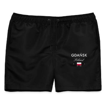 Danzig Polen Koordinaten Reise Souvenir - Männer Badeshorts - Schwarz - Vorne - AI Model Male 178 light (178cm)