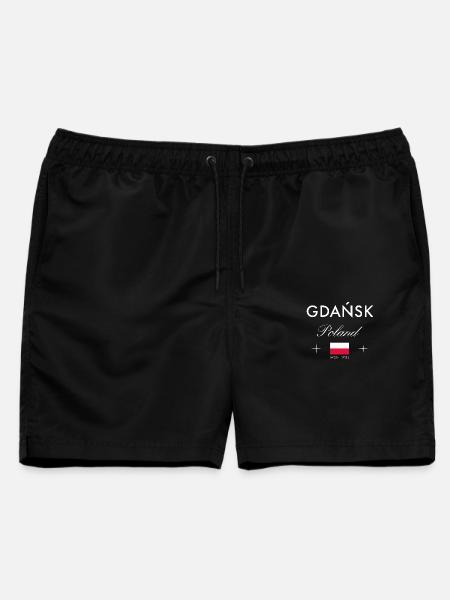 Danzig Polen Koordinaten Reise Souvenir - Männer Badeshorts - Schwarz