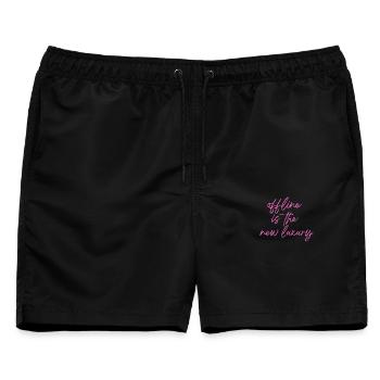 Offline ist der neue Luxus - Männer Badeshorts - Schwarz - Vorne - AI Model Male 178 light (178cm)