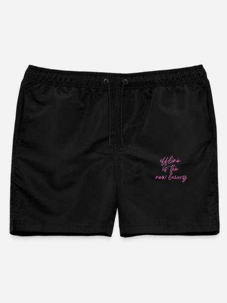 Offline ist der neue Luxus - Männer Badeshorts - Schwarz